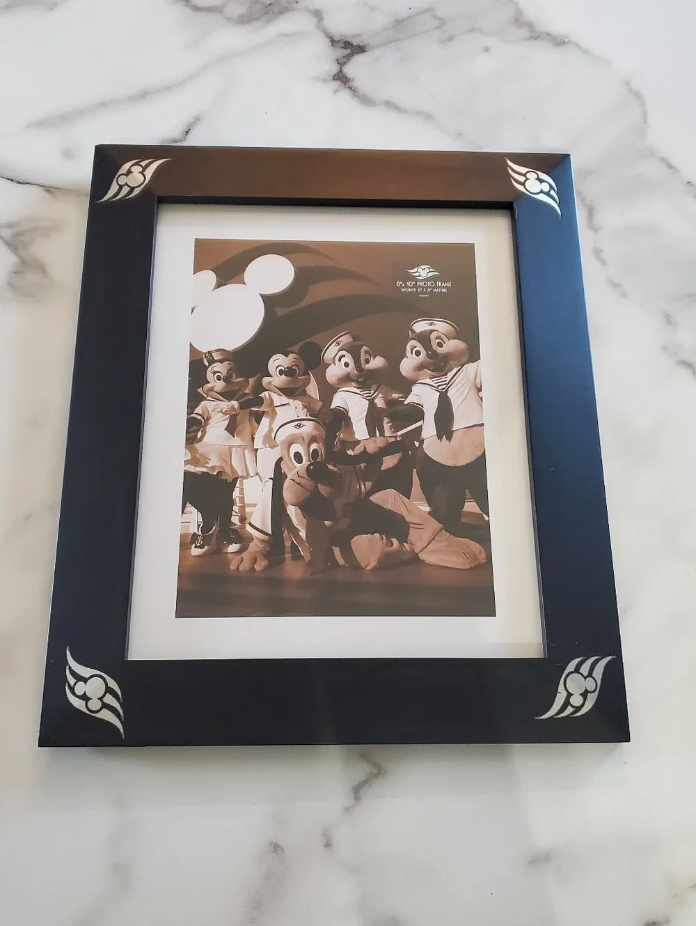 Disney Cruise Line 8x10 Black Frame Silver Mickey Accents